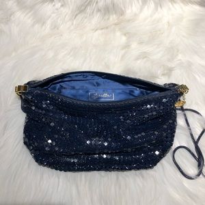 Beautiful Navy Metal Mesh Lyrella Handbag